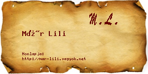 Már Lili névjegykártya